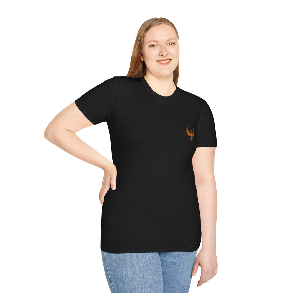 Rebirth T‑Shirt — Minimal Fiery Bird Graphic