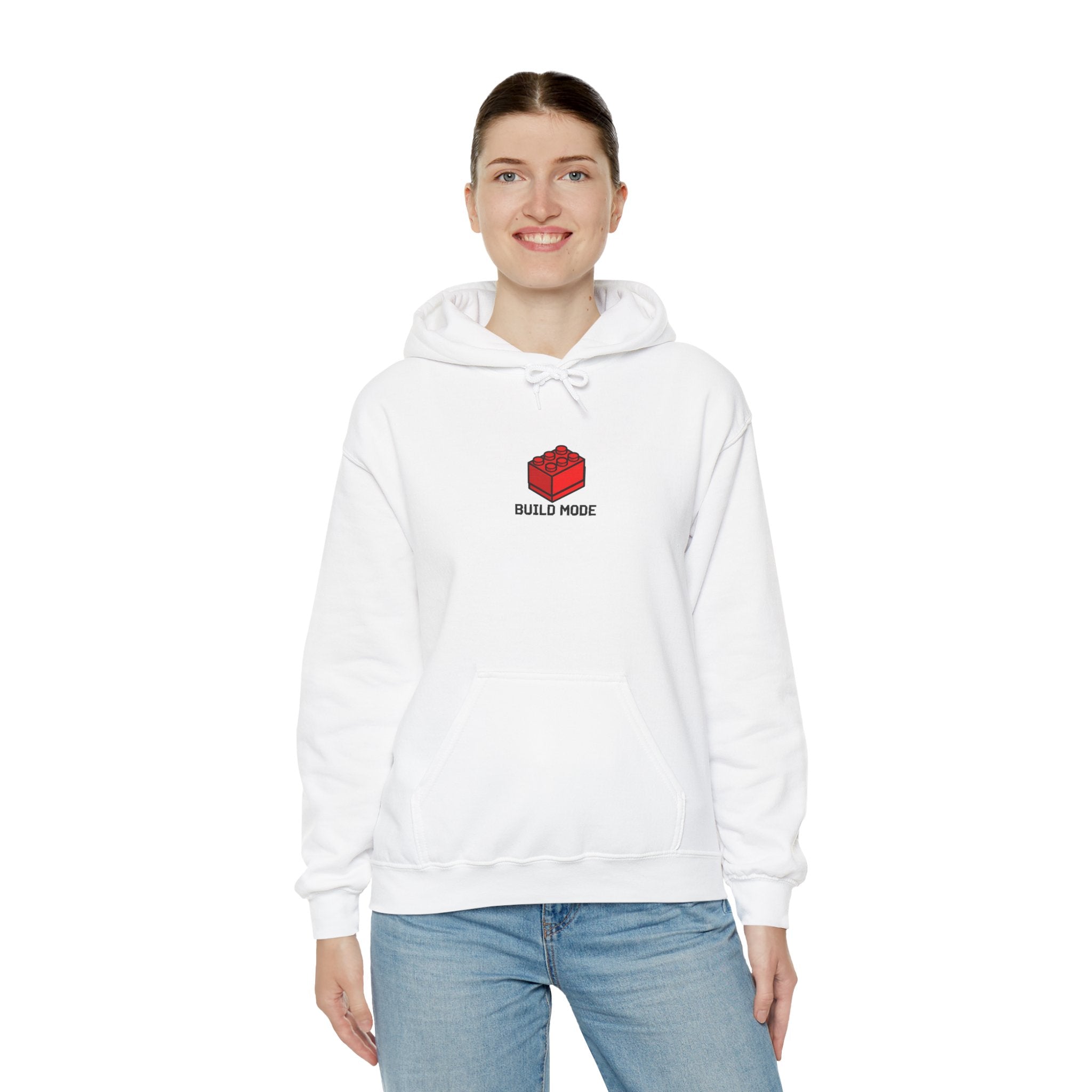 Hoodie — "Build Your World" Pixel Brick Hoodie