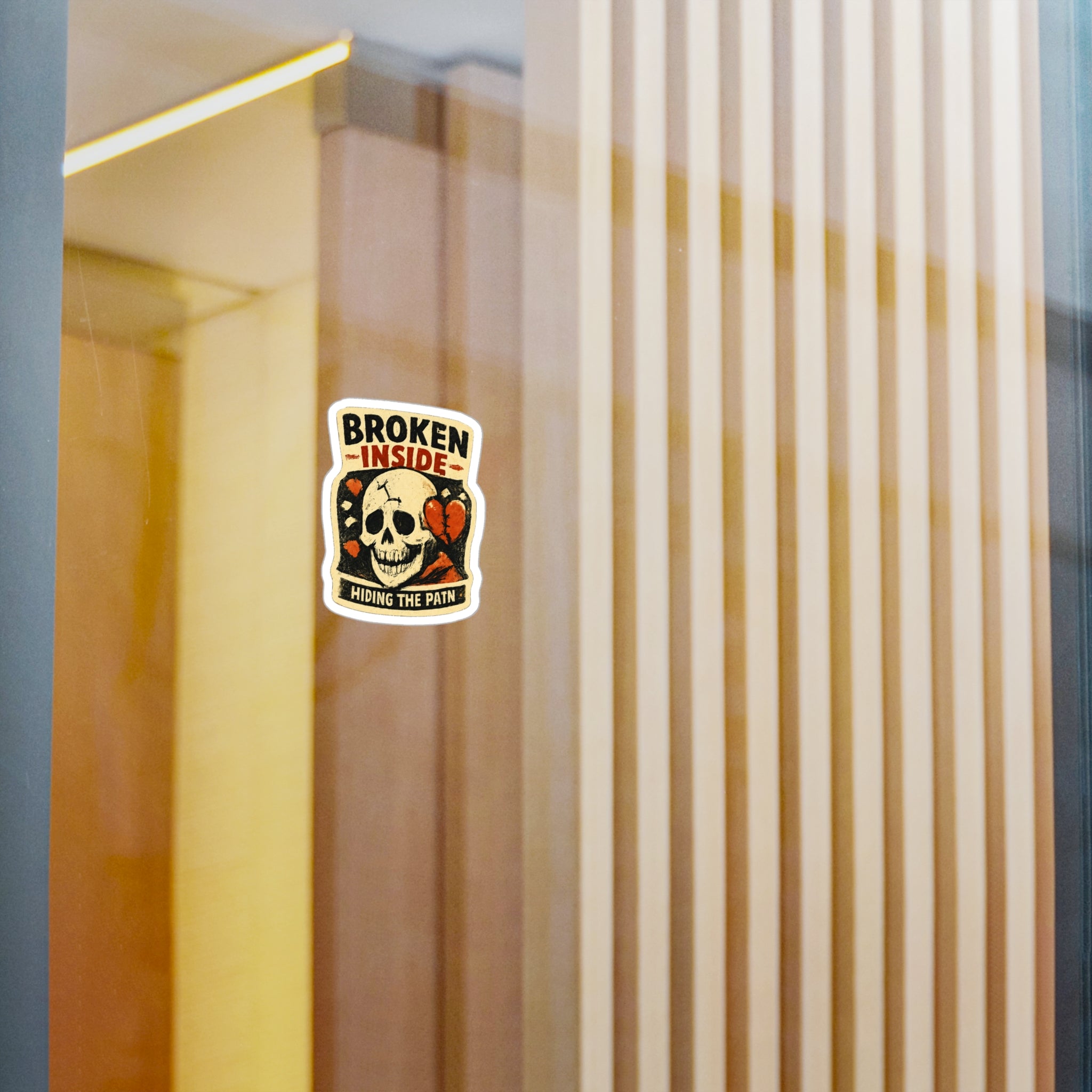 Broken Inside Skull Sticker — Kiss-Cut Vinyl Decal