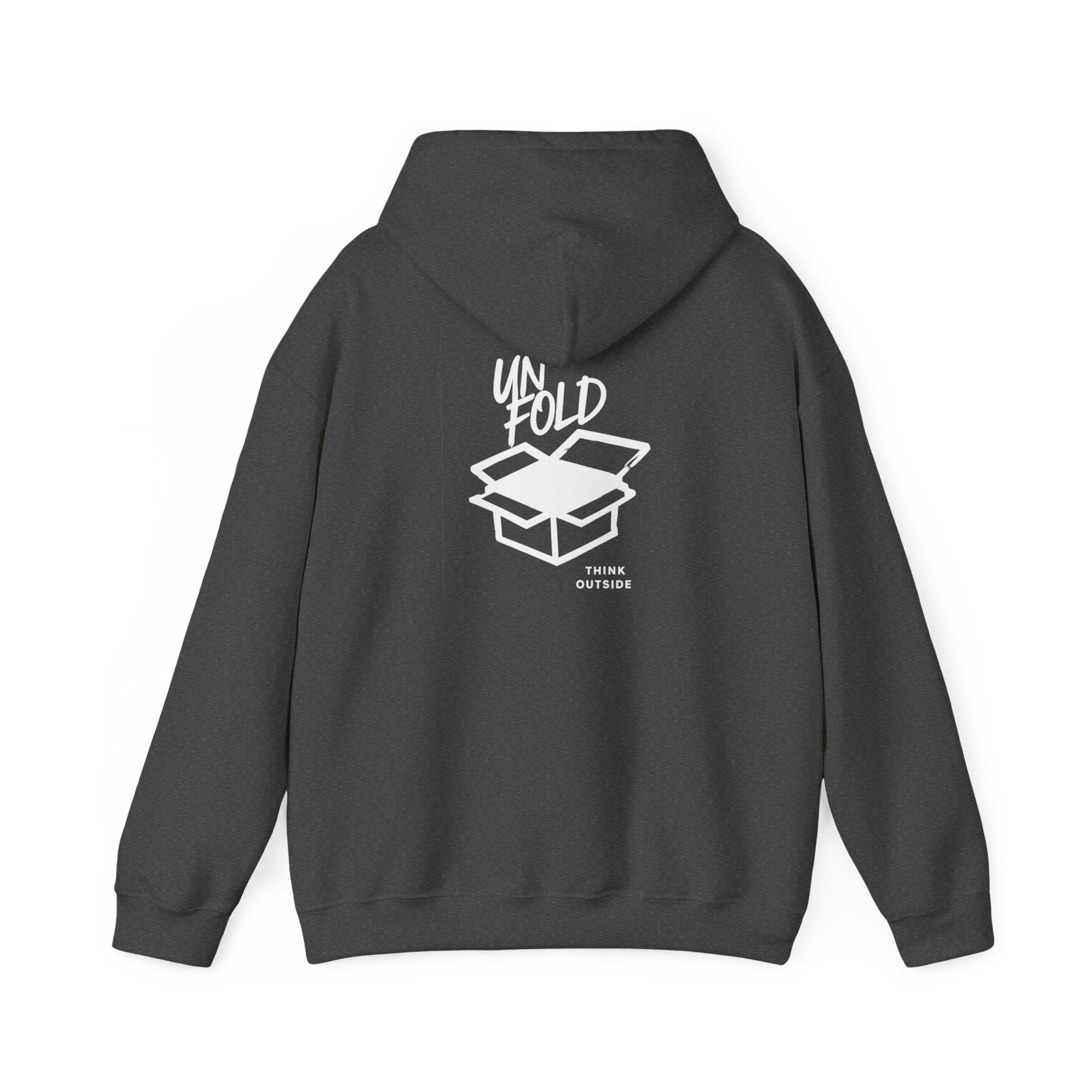 Hoodie — UNFOLD Box Graphic Pullover (Minimal Logo)