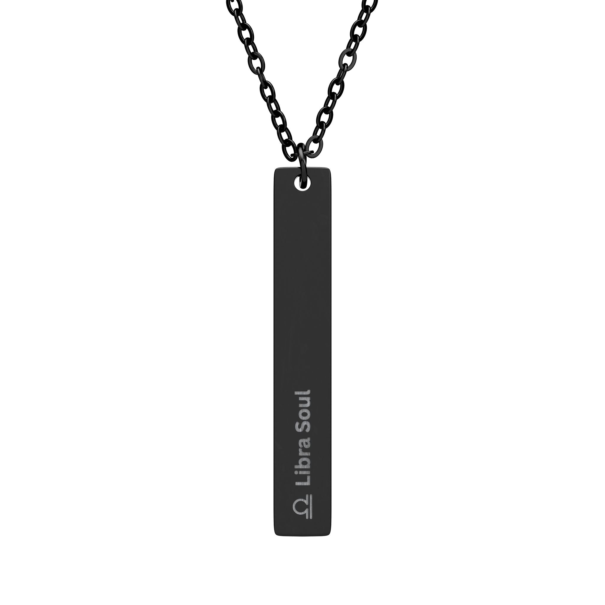 Engravable Vertical Bar Necklace — Custom Name or Message Pendant