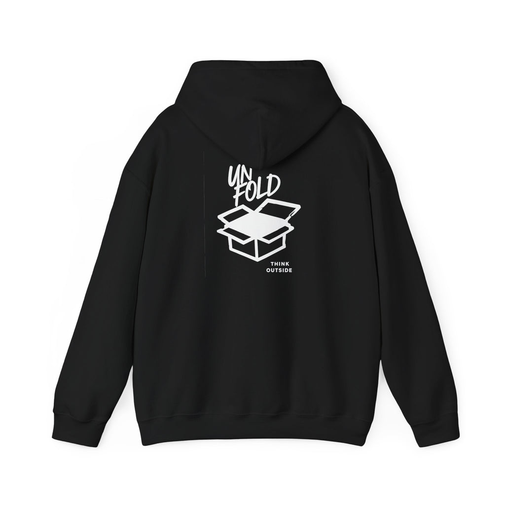 Hoodie — UNFOLD Box Graphic Pullover (Minimal Logo)