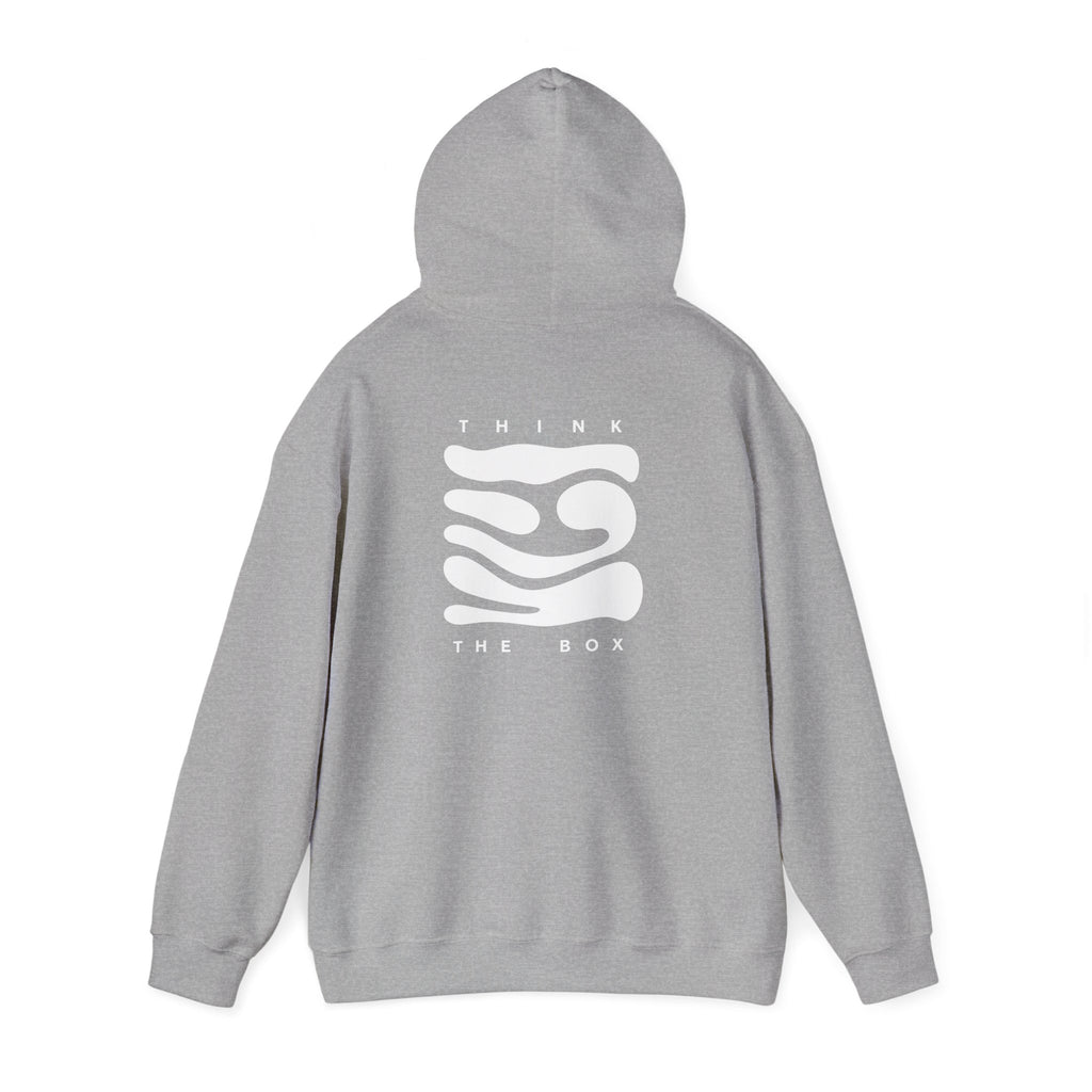Hoodie — Minimal 'Think Outside The Box' Abstract Logo Pullover