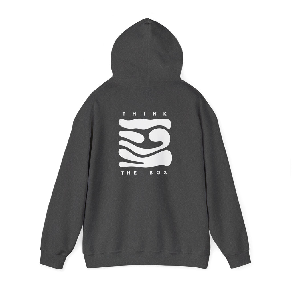 Hoodie — Minimal 'Think Outside The Box' Abstract Logo Pullover