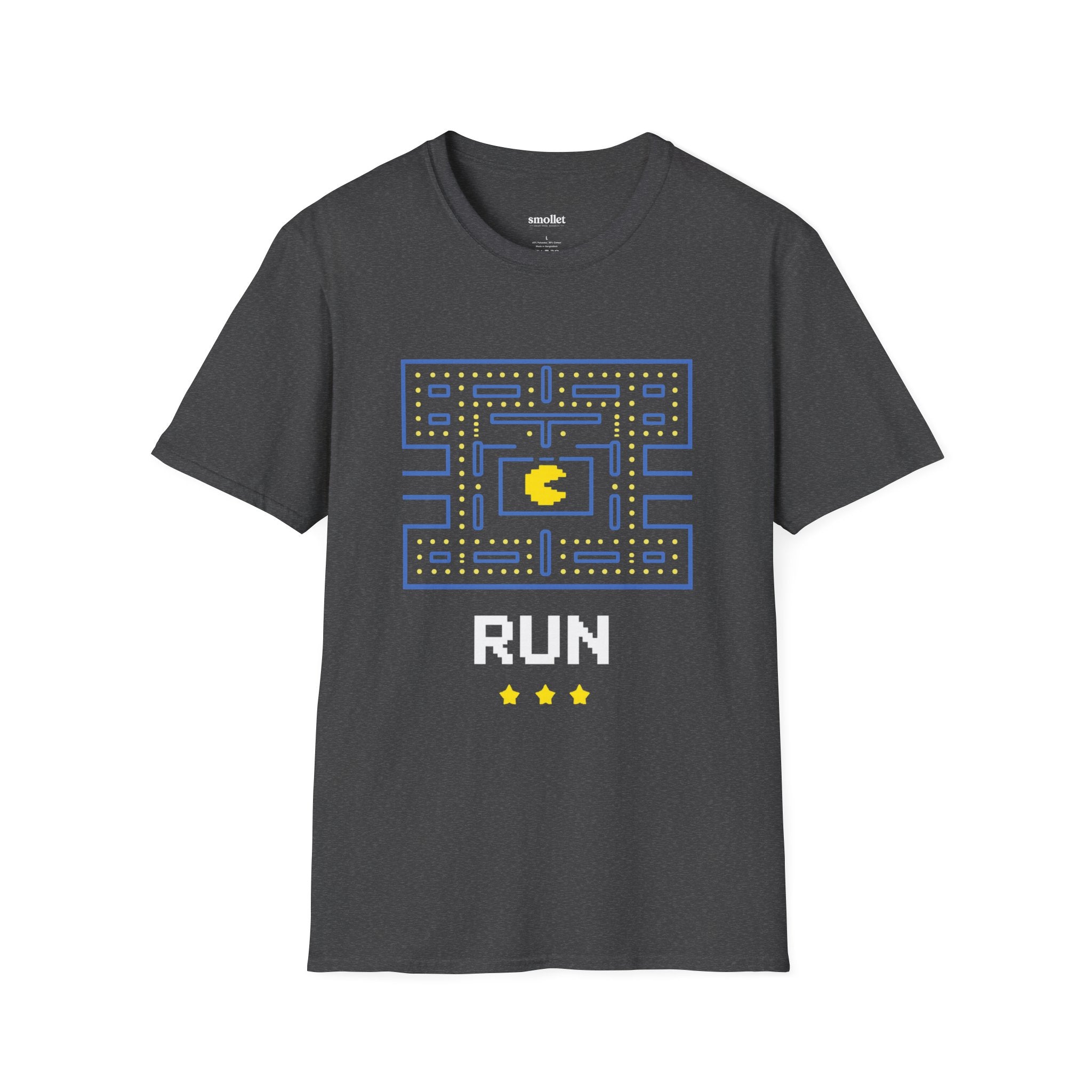 Pac-Man Maze Tee — Retro Arcade "RUN" Graphic T-Shirt