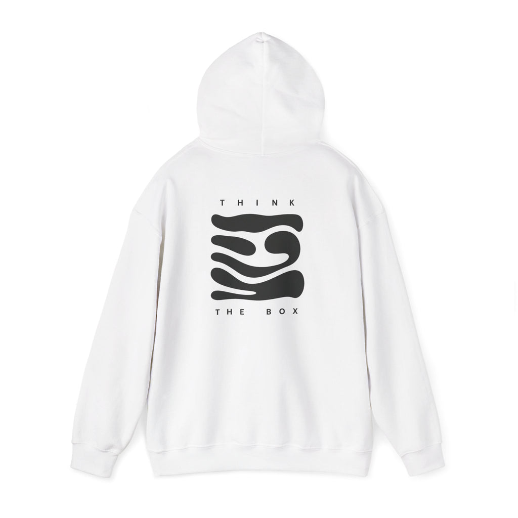 Hoodie — Minimal 'Think Outside The Box' Abstract Logo Pullover