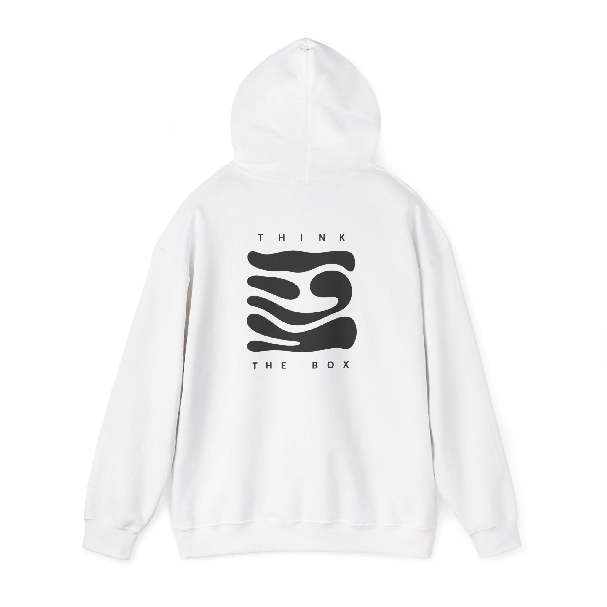 Hoodie — Minimal 'Think Outside The Box' Abstract Logo Pullover