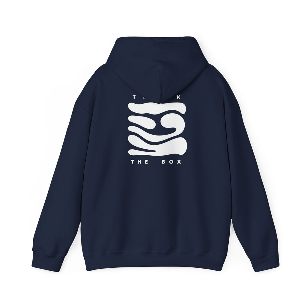 Hoodie — Minimal 'Think Outside The Box' Abstract Logo Pullover