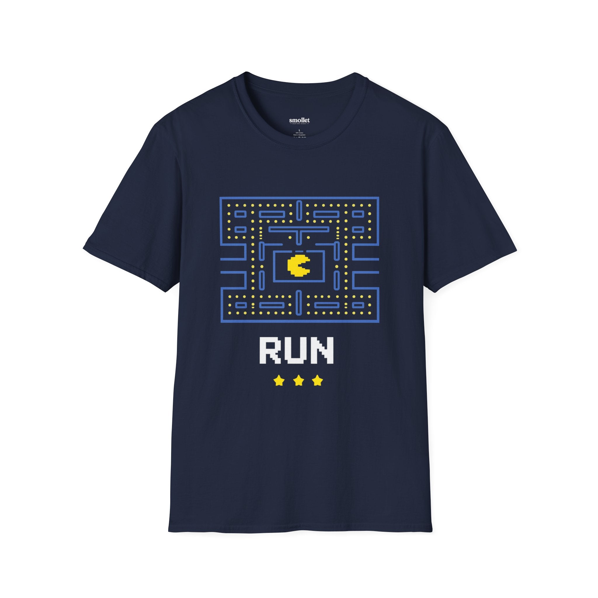 Pac-Man Maze Tee — Retro Arcade "RUN" Graphic T-Shirt