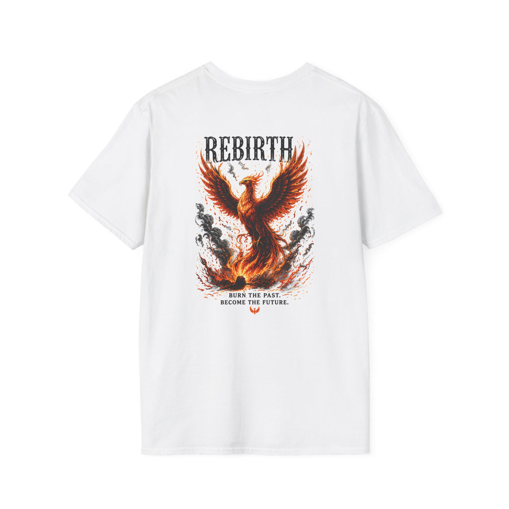 Rebirth T‑Shirt — Minimal Fiery Bird Graphic
