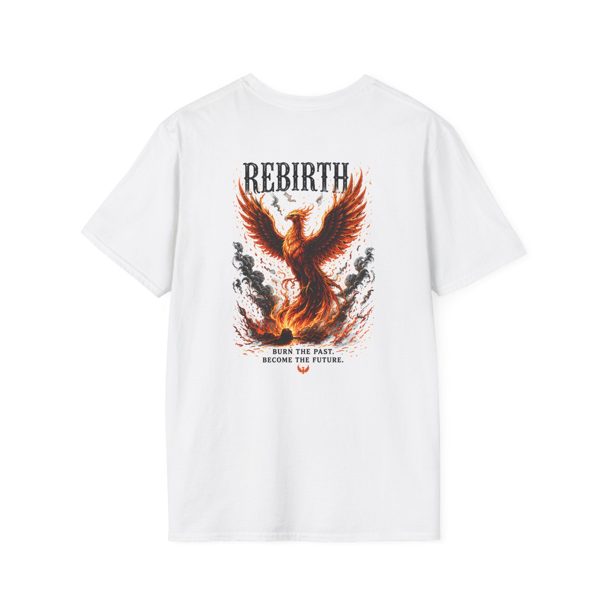Rebirth T‑Shirt — Minimal Fiery Bird Graphic