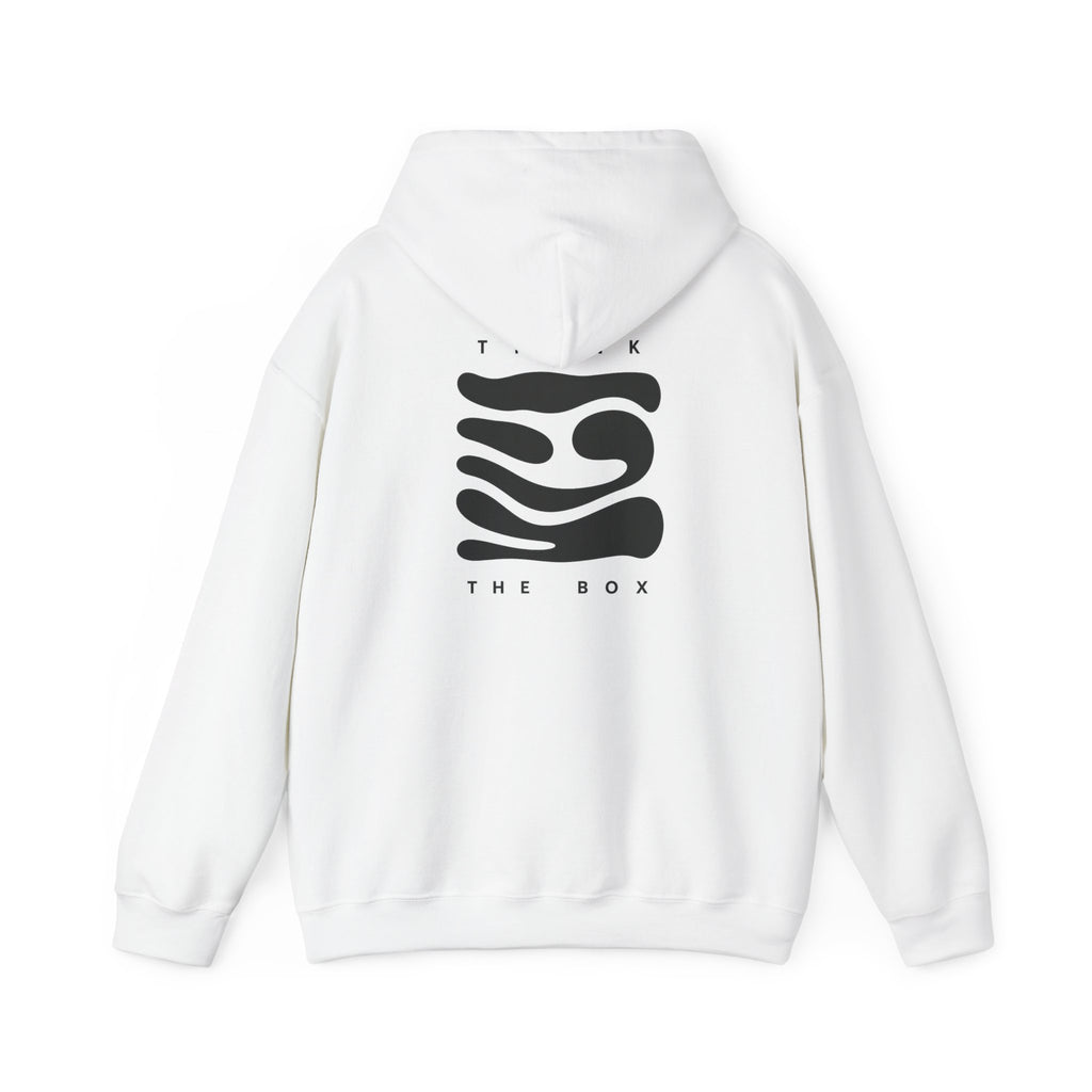 Hoodie — Minimal 'Think Outside The Box' Abstract Logo Pullover