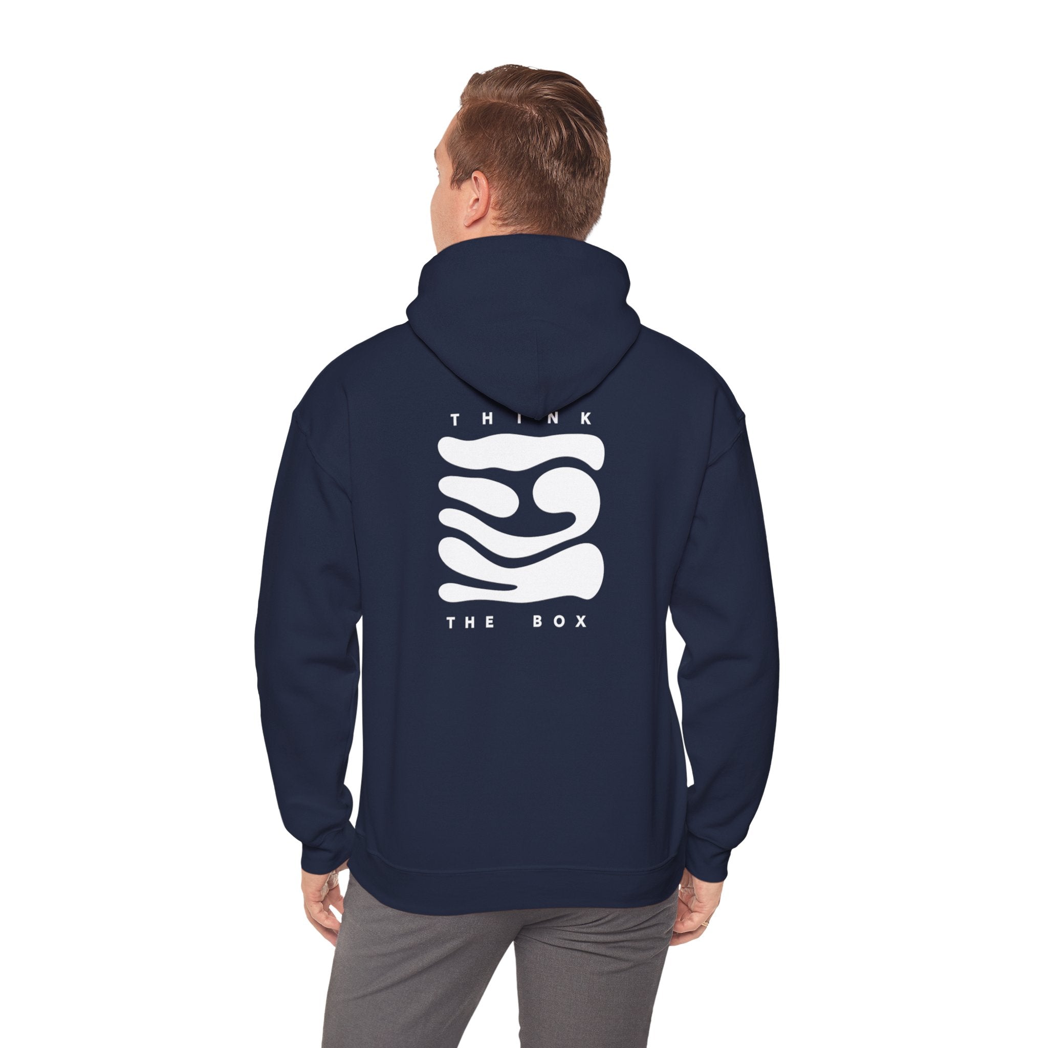 Hoodie — Minimal 'Think Outside The Box' Abstract Logo Pullover