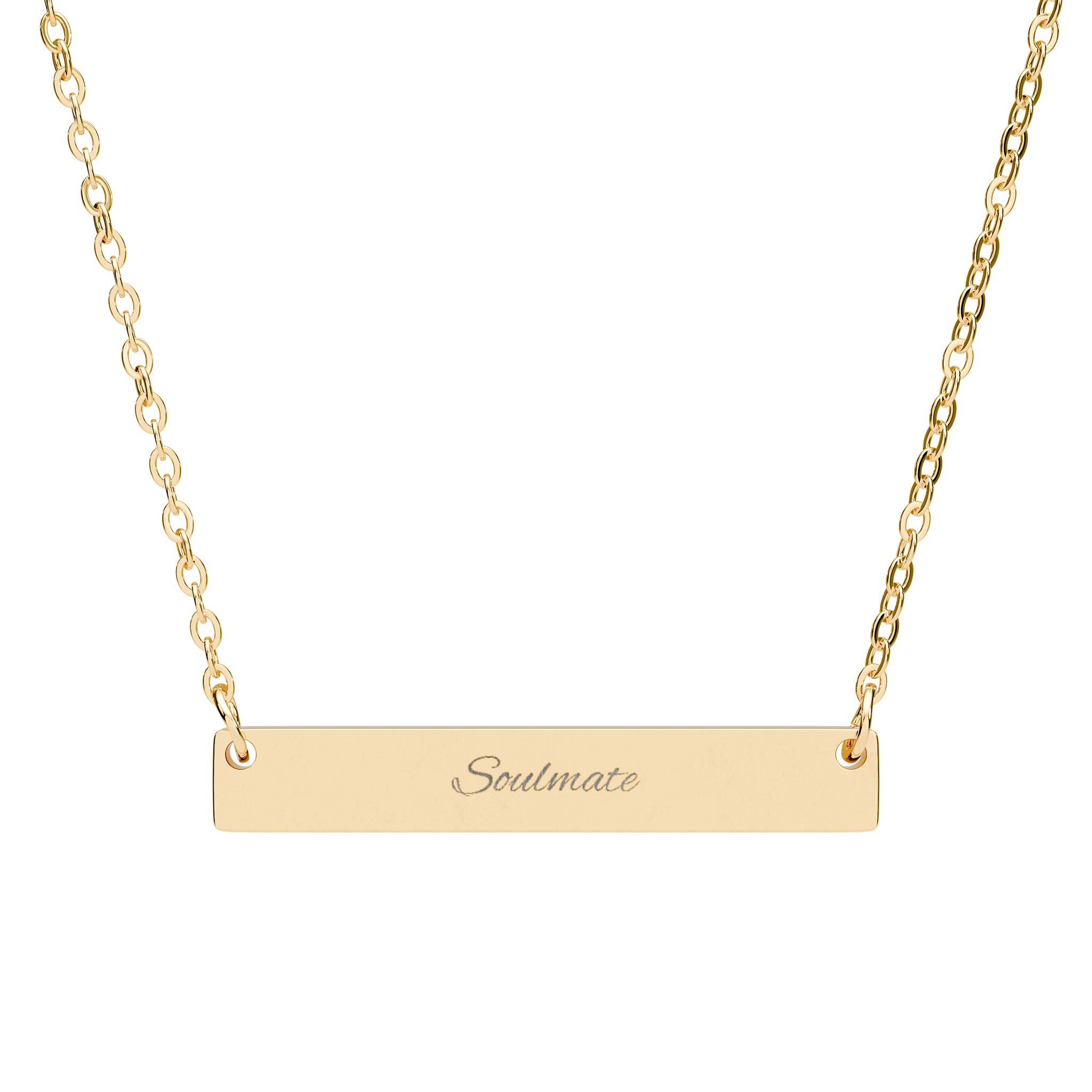 "Soulmate" Horizontal Bar Necklace (Engraving)
