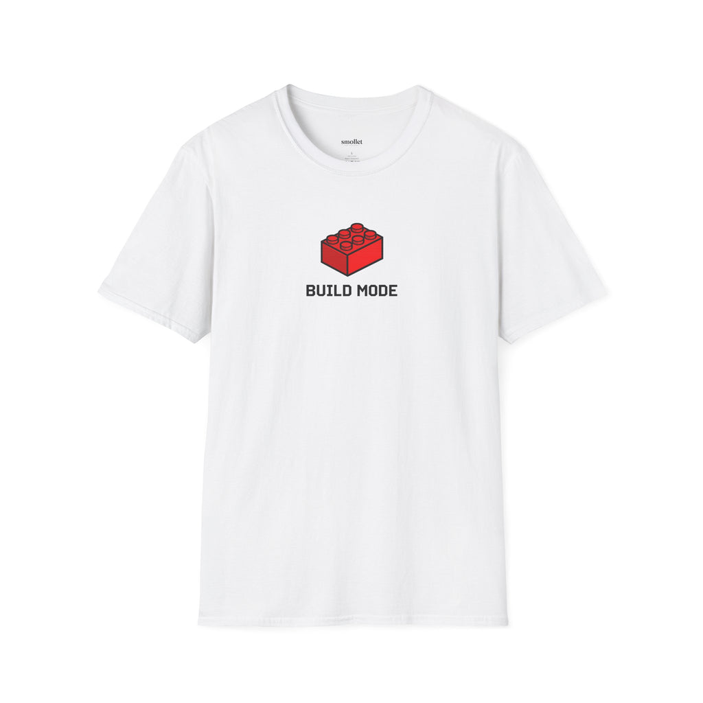 Build Mode T‑Shirt — Red Brick Graphic Tee for Builders & Lego Fans