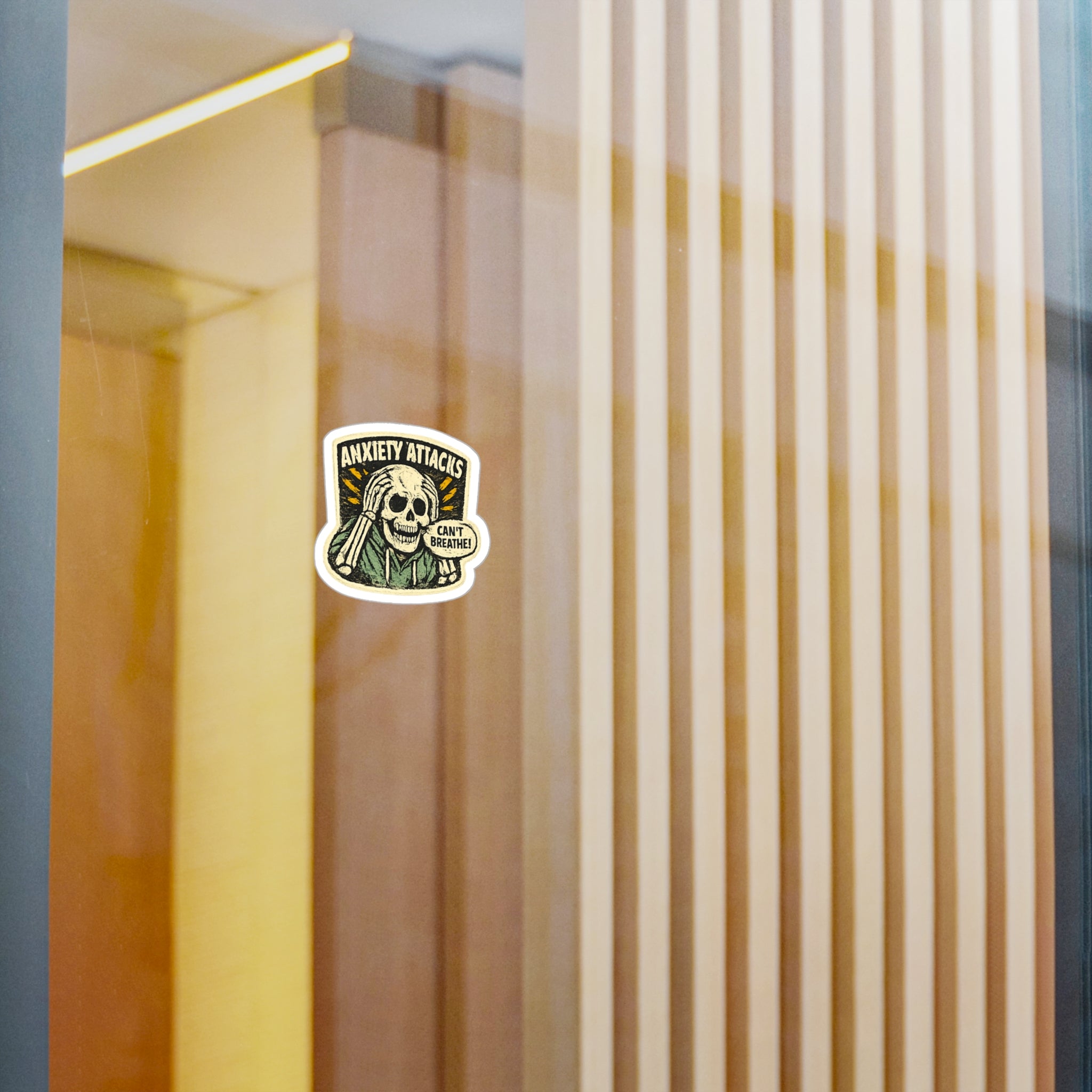 Anxiety Attacks Skull Sticker — Kiss-Cut Vinyl Decal