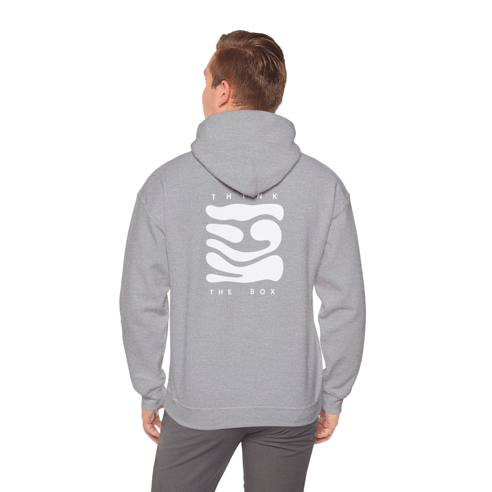 Hoodie — Minimal 'Think Outside The Box' Abstract Logo Pullover