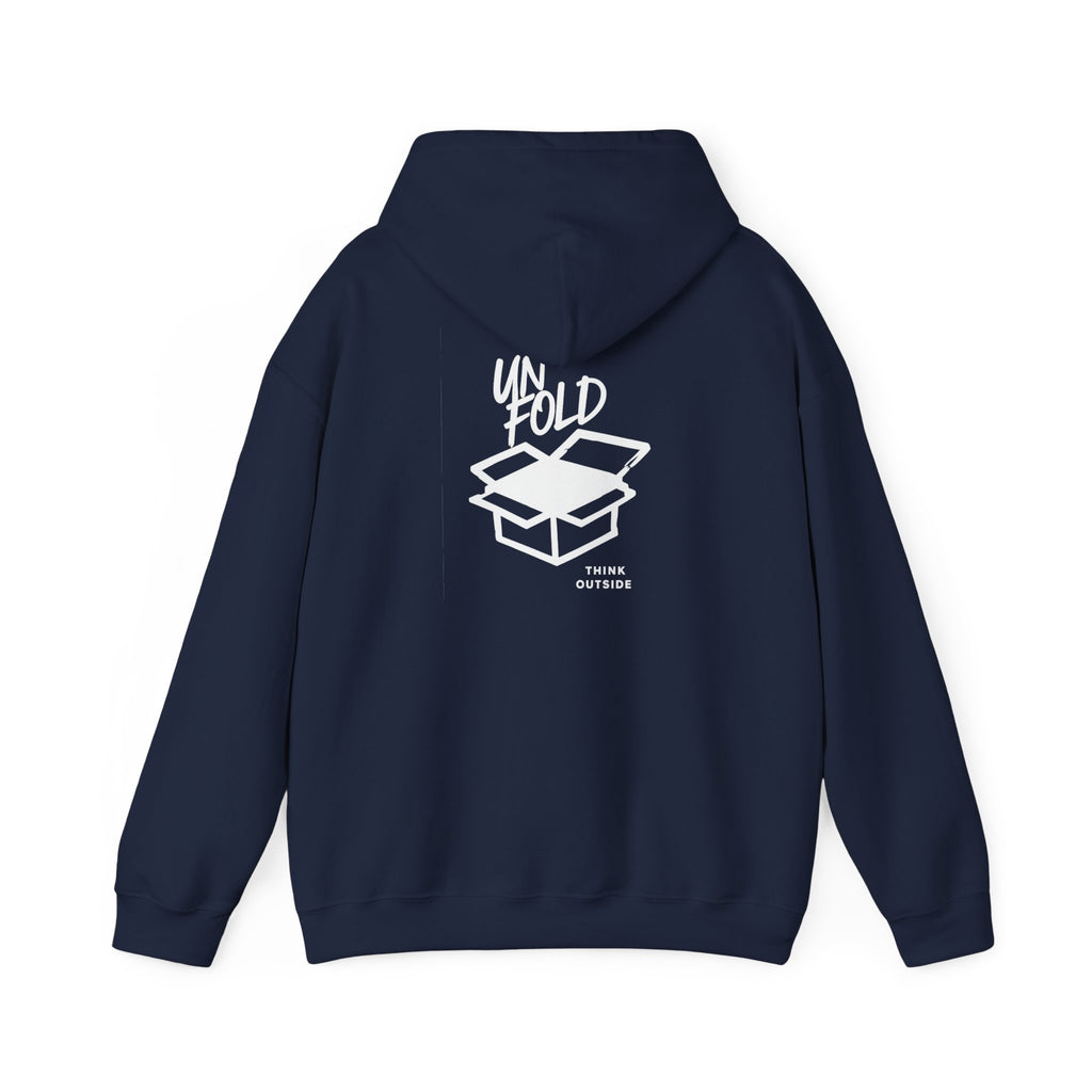 Hoodie — UNFOLD Box Graphic Pullover (Minimal Logo)