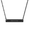 "Faith over fear"  - Engravable Horizontal Bar Necklace